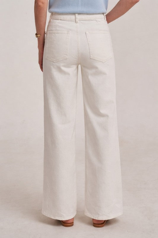 Scalloped Front Wide Leg Pants