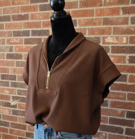 Ribbed Half Zip