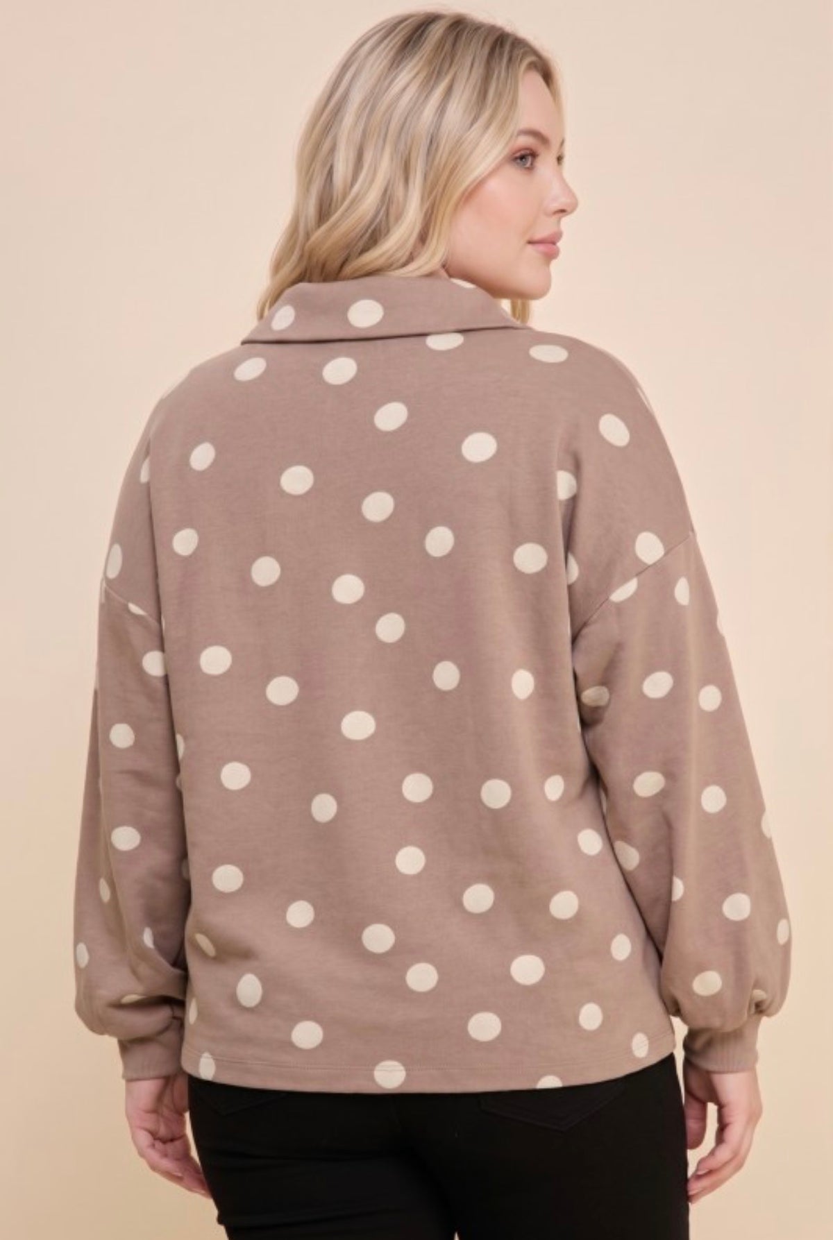 Plus Polka Dot Knit Top