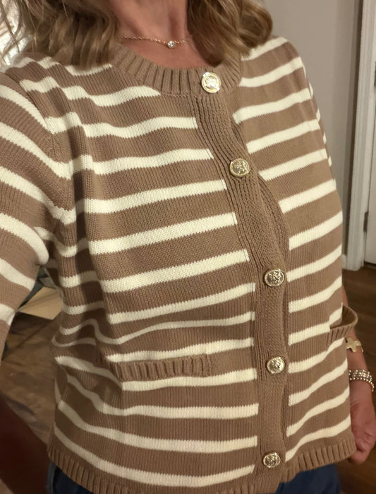 Cocoa Button Cardi Sweater