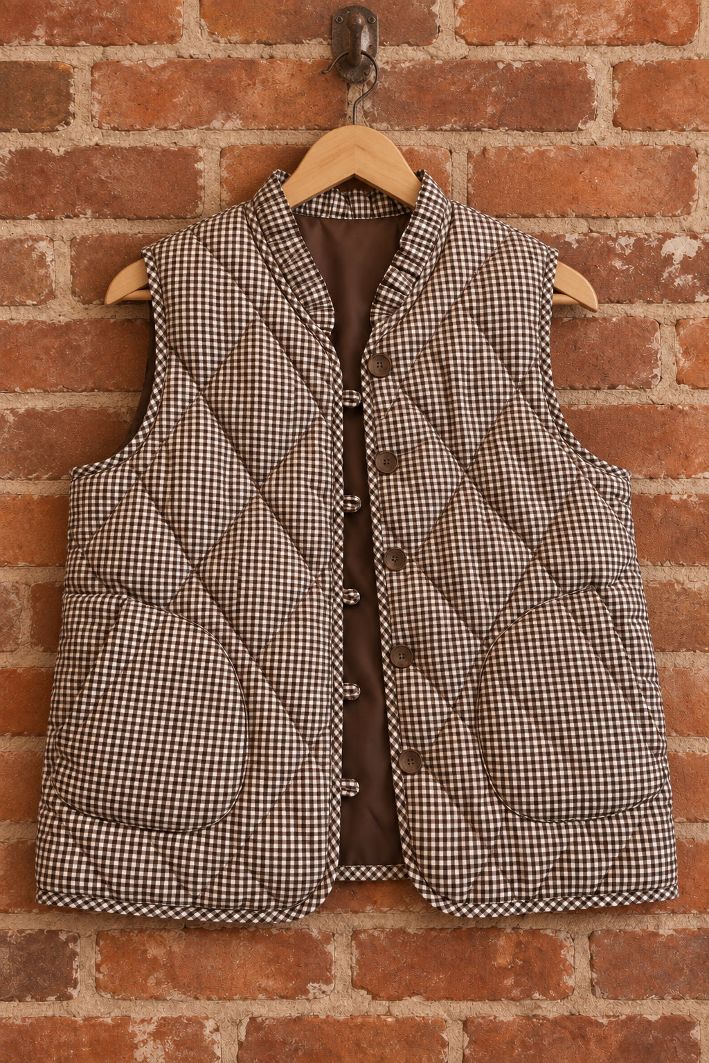Brown Check Vest