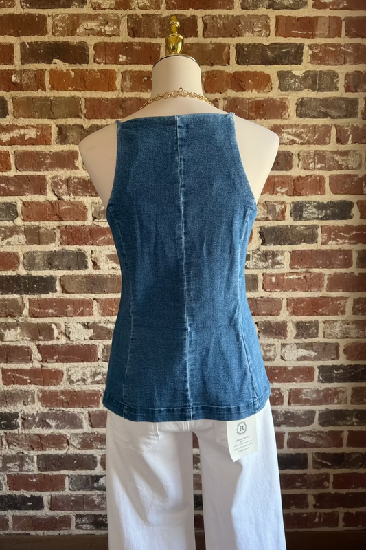 Stretch Denim Vest Top