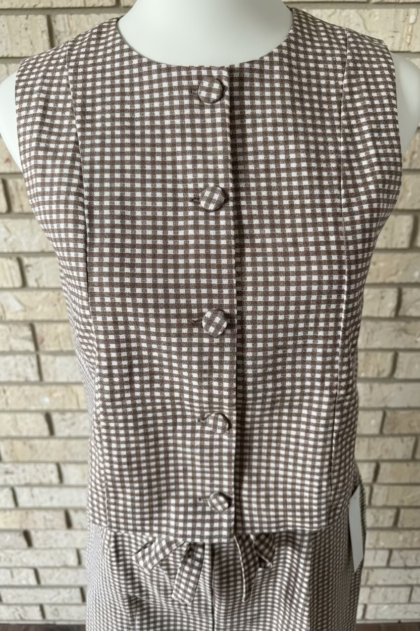 Brown Gingham Set