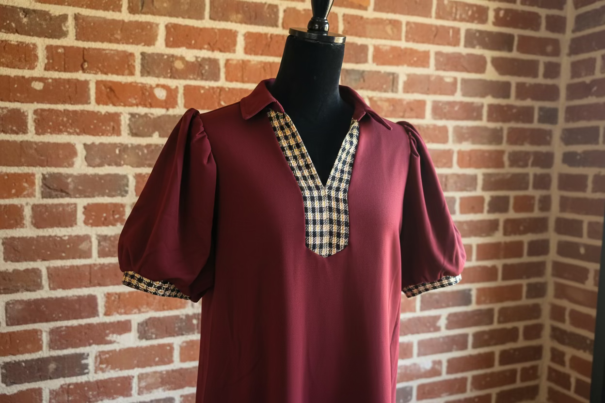 Plus Puff Sleeve Shift Dress