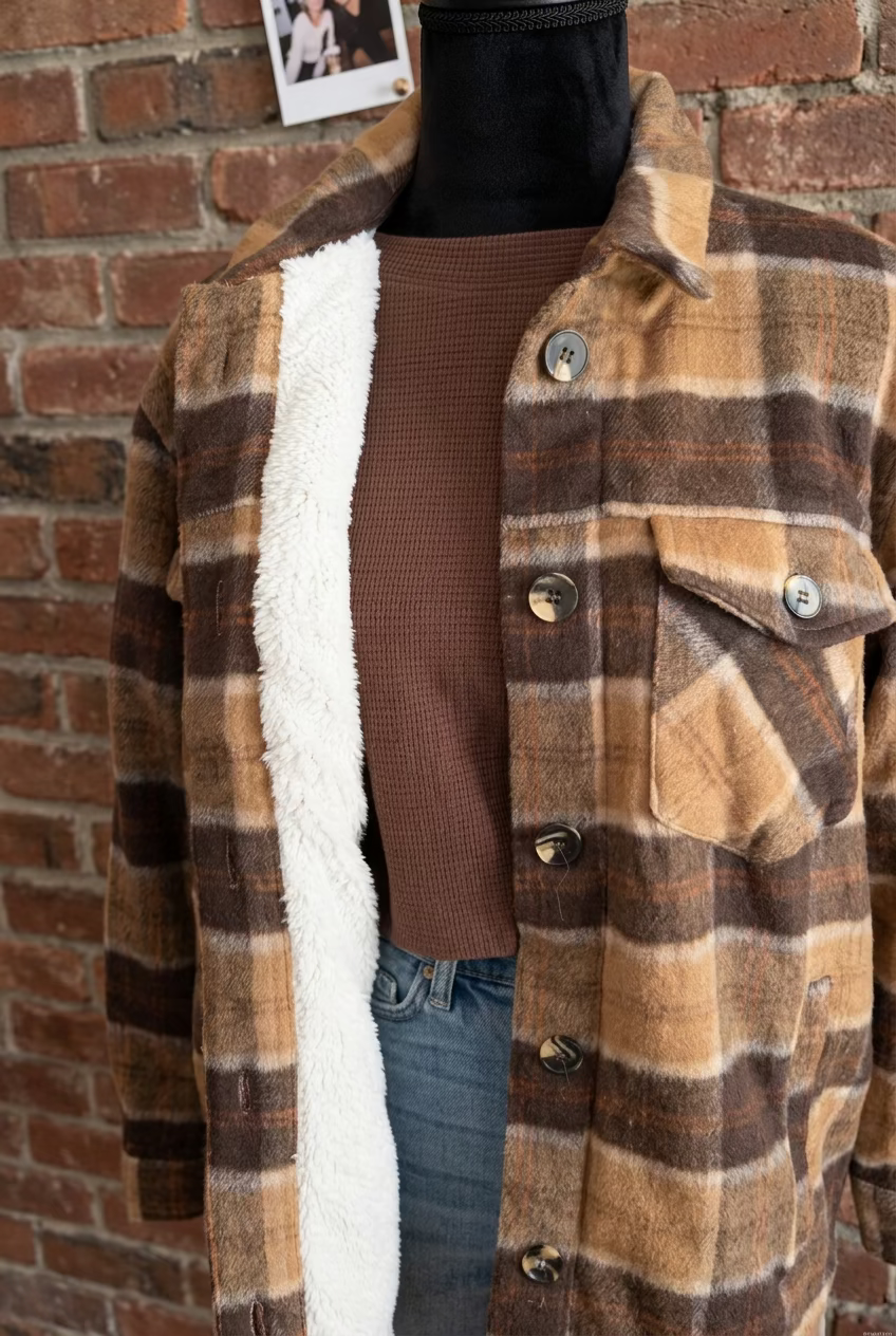 Flannel Sherpa Lined Shacket