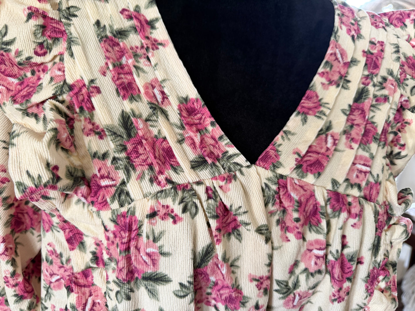 Floral Corduroy Dress