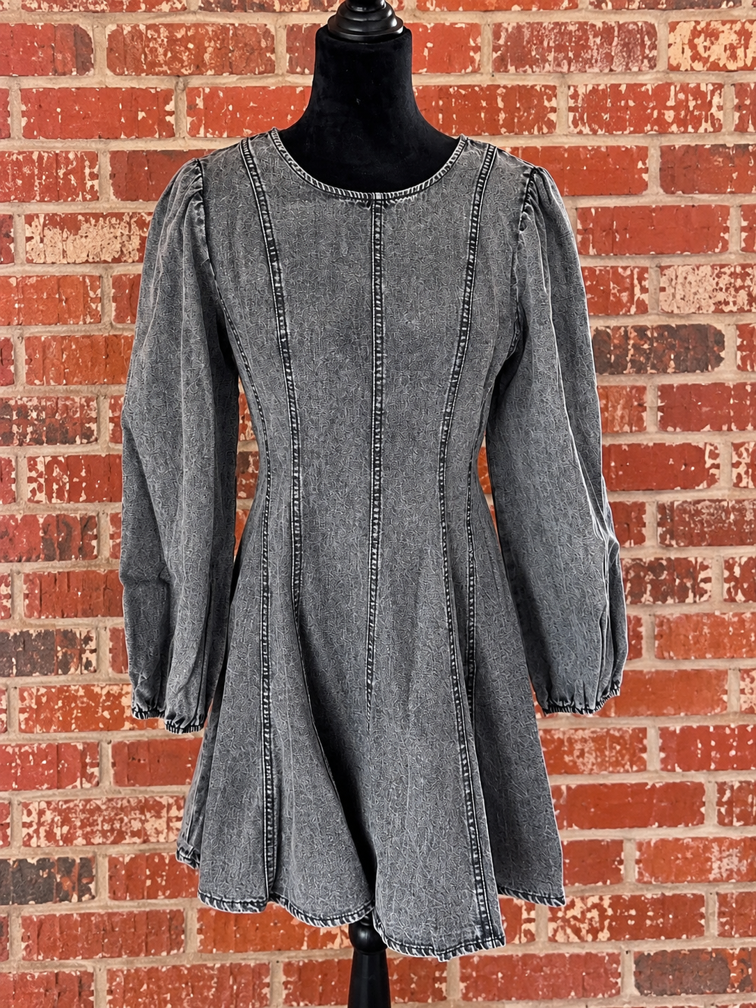 Grey Denim Mini Dress