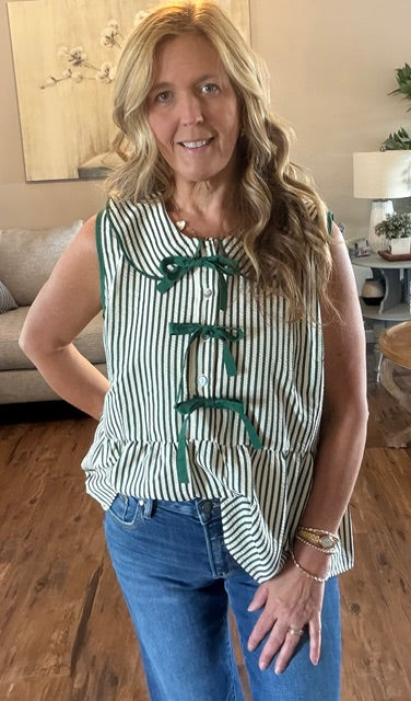 Green Stripe Blouse