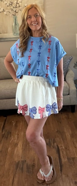 Bow Embroidered Skort