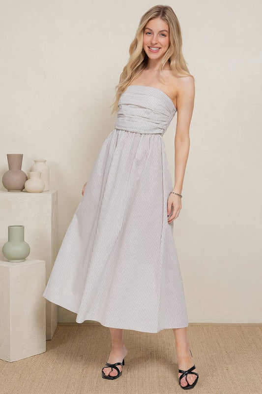 Poplin Tube Midi Dress