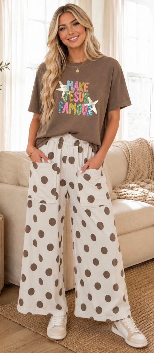 Polka Dot Cotton Pants