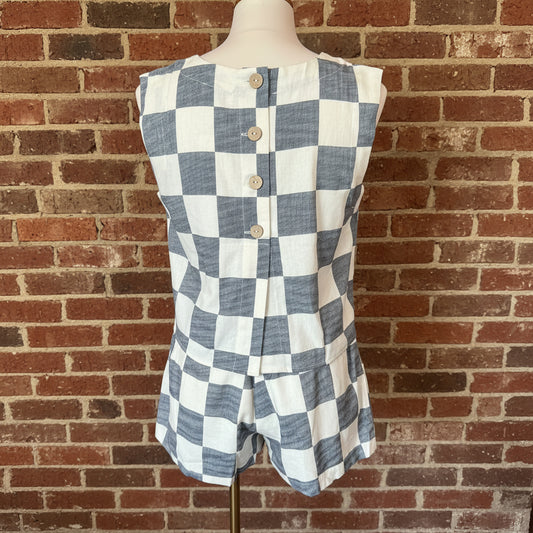 Navy Checkered Set