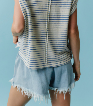Denim Frayed Skort