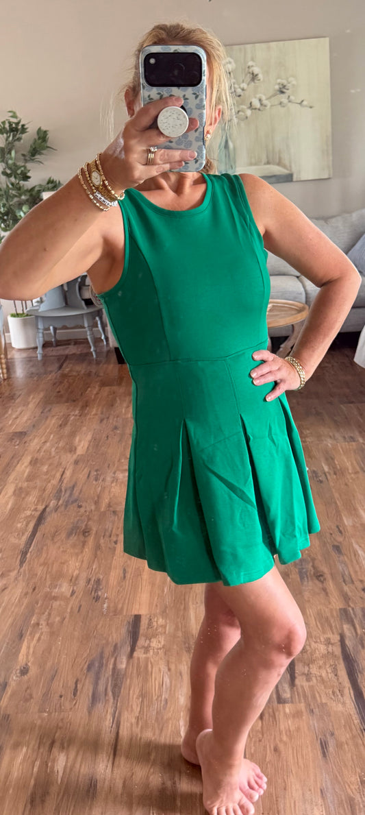 Pleated Athletic Mini Dress