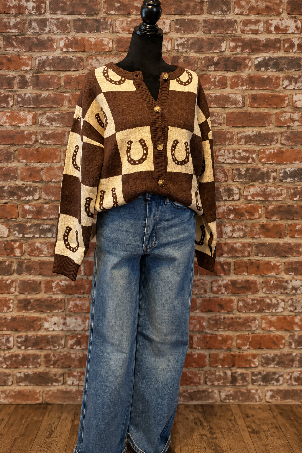 Checkered Horseshoe Sweater