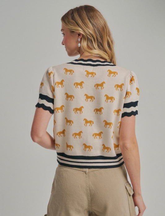 Horse Print Cardigan