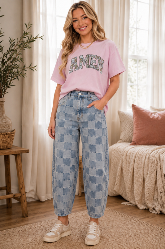Checkered Jeans