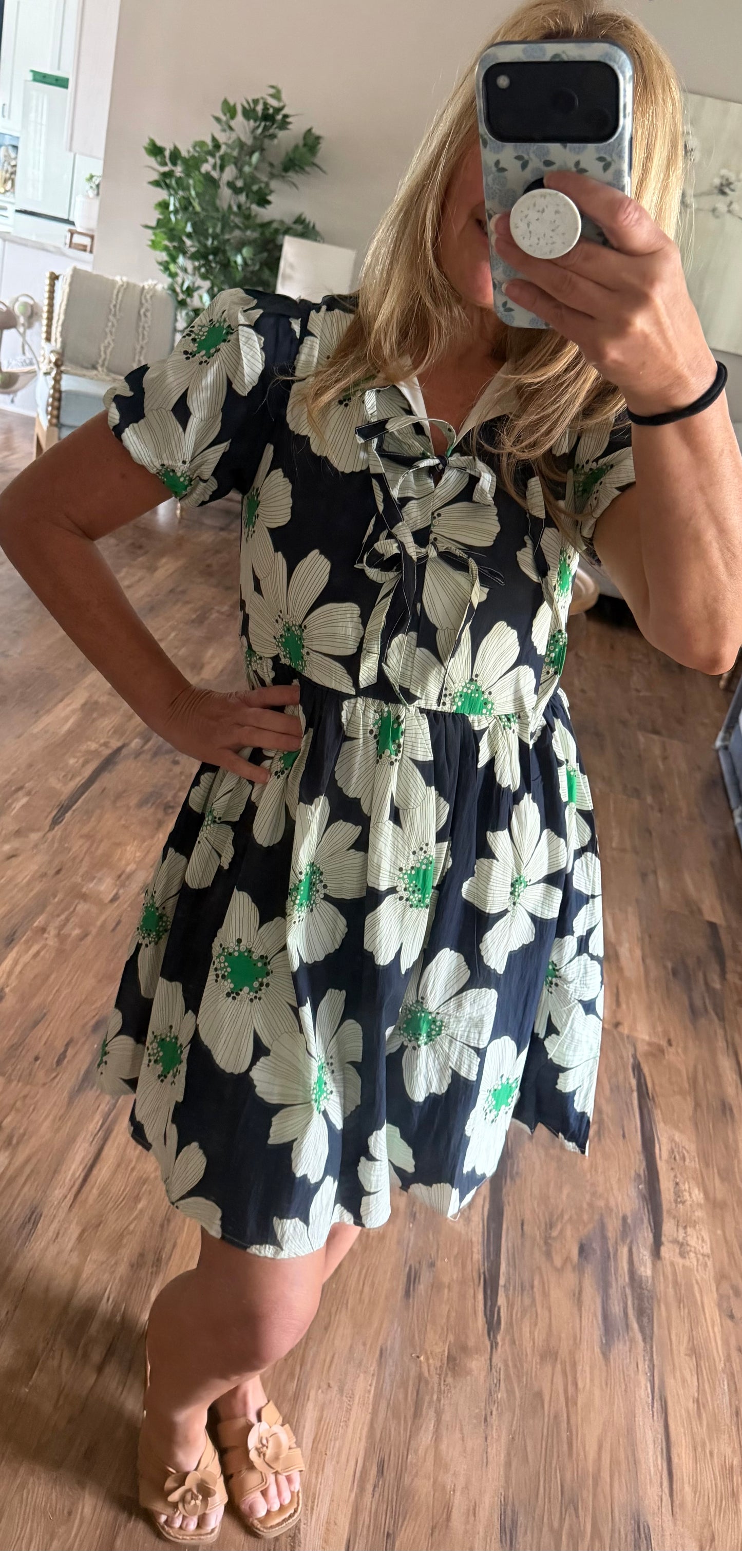 Navy Floral Mini Dress