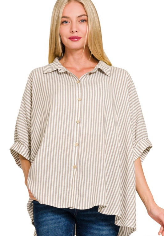Oversized Cocoa Button-up