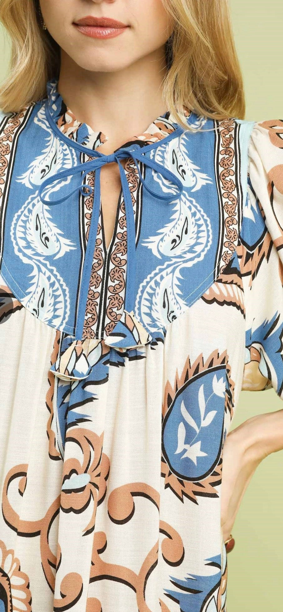 Blue Paisley Midi Dress