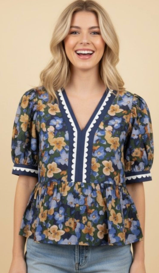 Floral Peplum Top