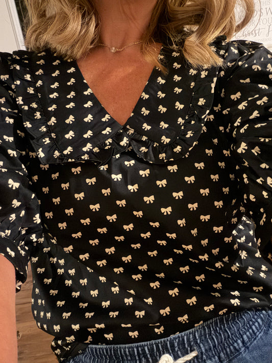 Black Bow Blouse