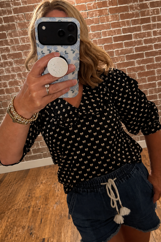 Black Bow Blouse