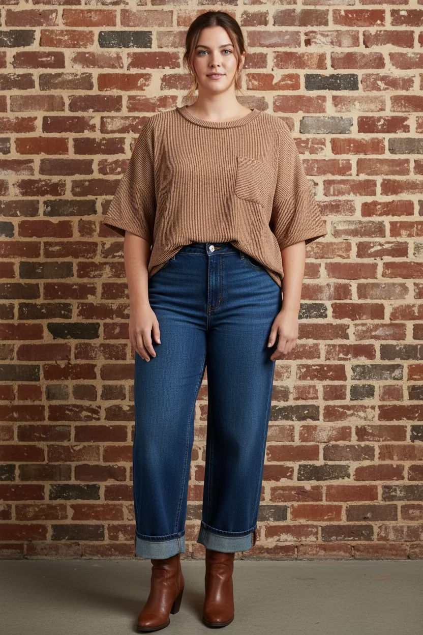 Plus raised ribbed top