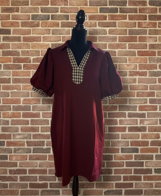 Plus Puff Sleeve Shift Dress
