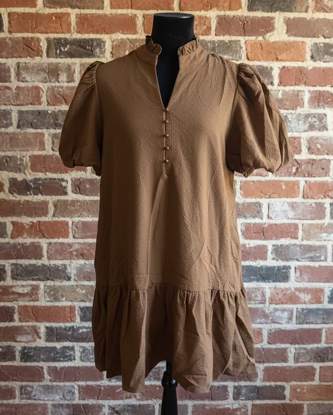 Plus Textured Tiered Mini Dress