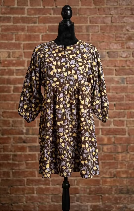 Floral Corduroy Dress