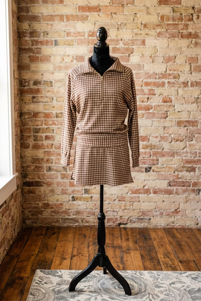 Gingham two-piece set