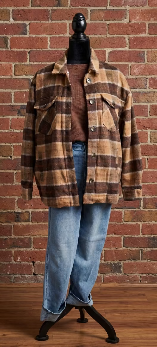 Flannel Sherpa Lined Shacket