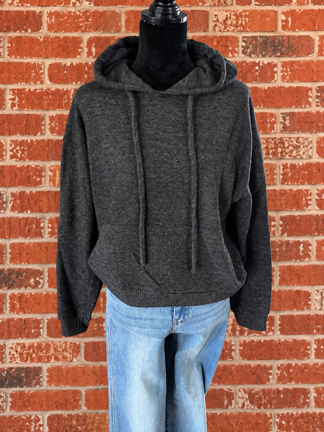 Grey Brushed Hoodie