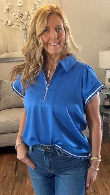 Ruffle Zip Top