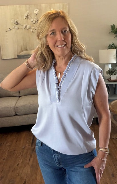 Sleeveless Ruffle Top