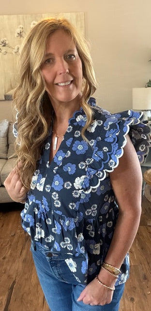 Floral Ruffle Blouse