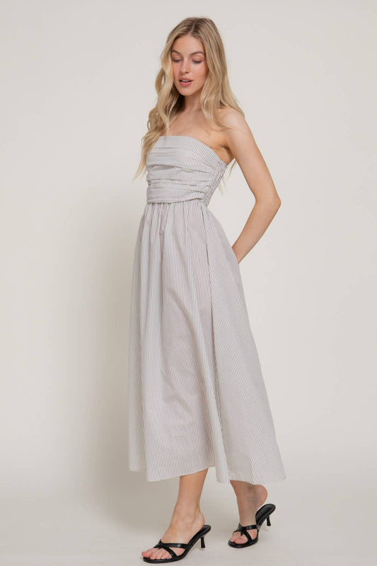 Poplin Tube Midi Dress