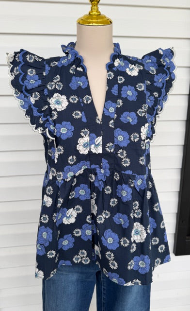 Floral Ruffle Blouse