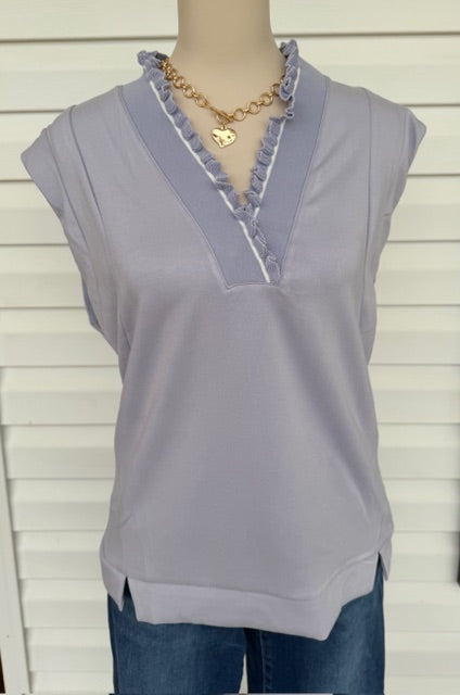 Sleeveless Ruffle Top