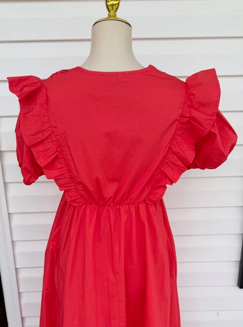 Red Ruffle Maxi Dress