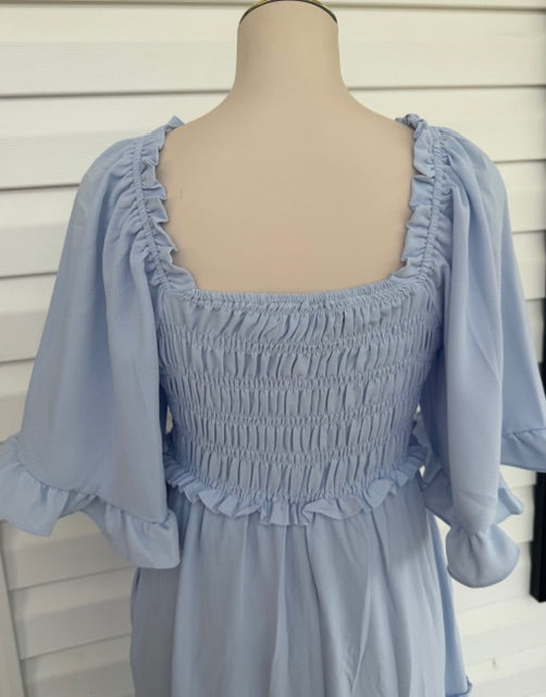Blue Tiered Maxi Dress
