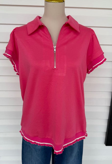Ruffle Zip Top