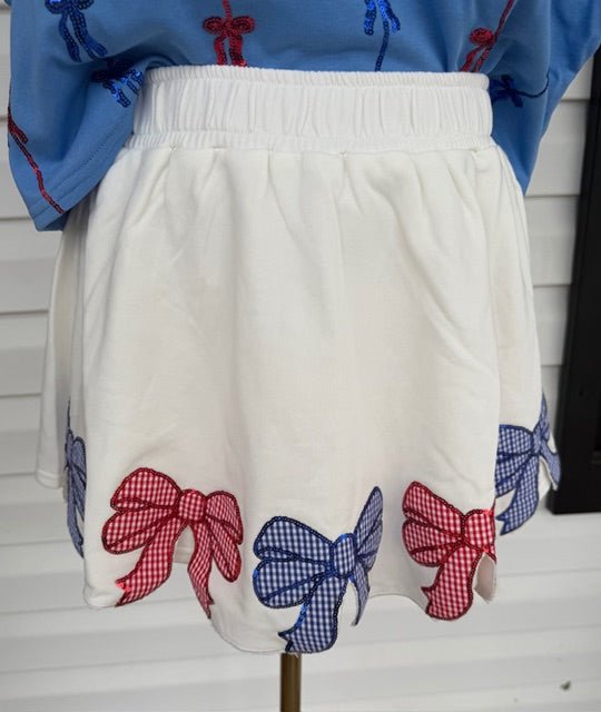 Bow Embroidered Skort