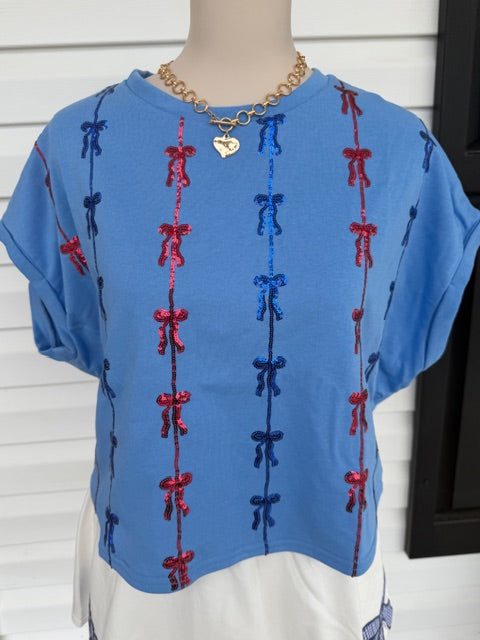 Sequin Bow Top