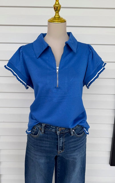 Ruffle Zip Top